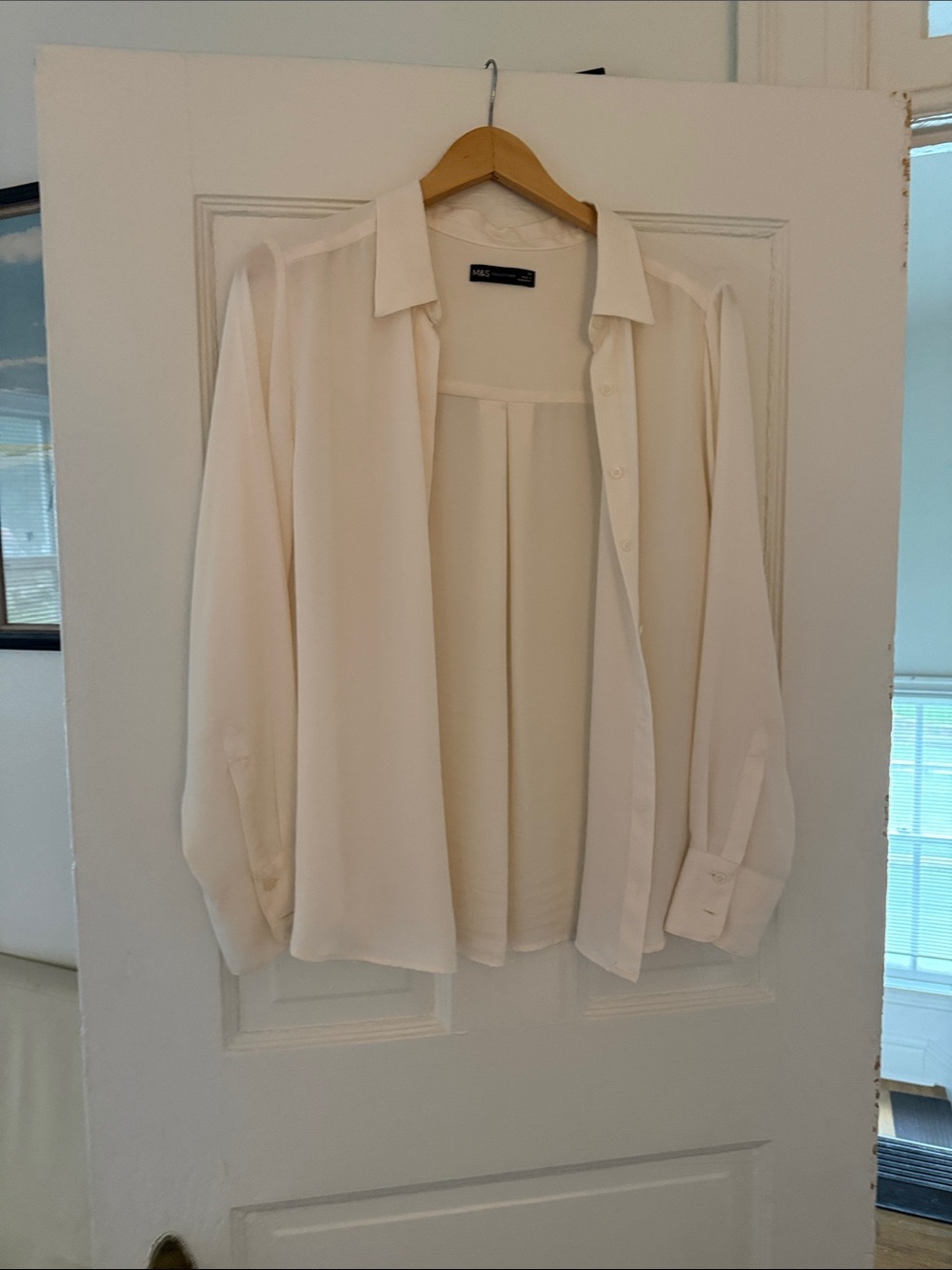Marks & Spencer London Ivory Button-Up Blouse size 14